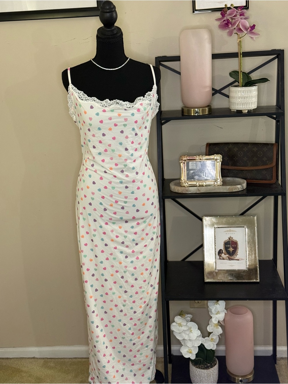 SKIMS Fits Everybody Lace Long Slip Dress 3X Candy Heart (#34)